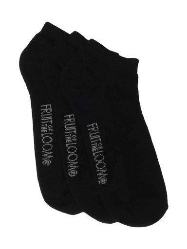 Fruit of the Loom Men Black Pack of Three Socks