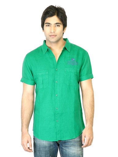 Spykar Men Green Shirt