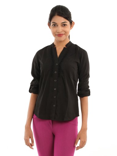 Wills Lifestyle Women Black Shirt