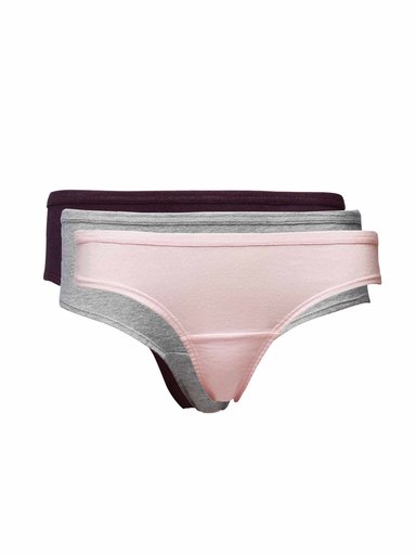 Hanes Women Pack of Three 100% Cotton Plain Bikini Briefs