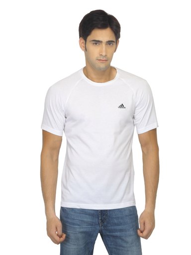 ADIDAS Men Aess Crew White T-shirt