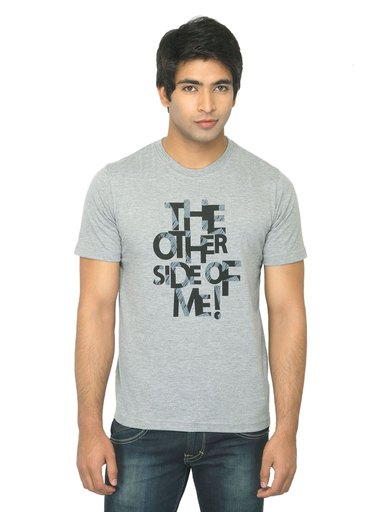 Mark Taylor Men Printed Grey T-shirt
